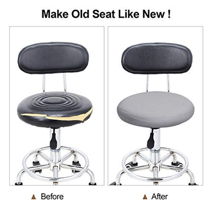 Tatuo Round Bar Stool Seat Covers Washable Stool Cushion Slipcover Elastic Bar Chair Covers for 14-17 Inch Chair (Gray, 4 Pieces) - color: Grey