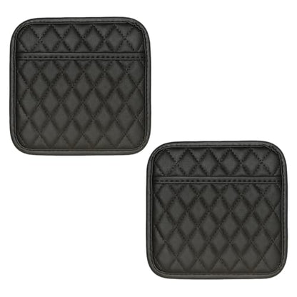 2PCS Car Side Pocket Organizer, Universal Waterproof PU Leather Auto Seat Gap Filler Storage Bag, Self-Adhesive Multifunctional Car Door Sunglasses Holder Pouch for Phone, Card (S) - size: S