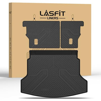 LASFIT Cargo Mat with Backrest Mat for Honda CRV 2012-2016, Custom Fit Trunk Mat, Waterproof All Weather, Kid & Pet Friendly, Easy Clean for Family Use, Black - style: 2）For Honda CR-V | 2012-2016 | Cargo Mat with Backrest Mat