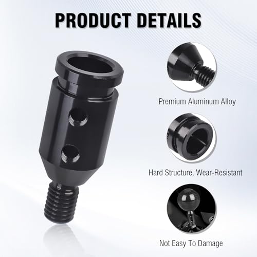 Universal Gear Shift Knob Adapter 10x1.5, Aluminum Alloy Shifter Knob Adapter,Gear Shift Adapter for Non-Threaded Manual Shifters M10x1.5 (Black) - color: M10x1.5(Black)