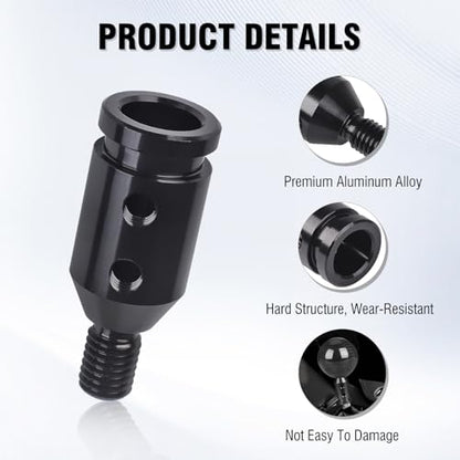 Universal Gear Shift Knob Adapter 10x1.5, Aluminum Alloy Shifter Knob Adapter,Gear Shift Adapter for Non-Threaded Manual Shifters M10x1.5 (Black) - color: M10x1.5(Black)