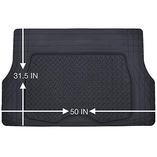 Motor Trend DualFlex Blue Floor Mats for Cars & Cargo Mat Full Set - All Weather Front & Rear Rubber Automotive Floor Mats & Cargo Liner for SUV, Car, & Van - Interior Trunk Mat & Floor Cover