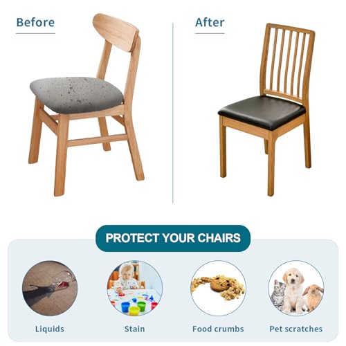 KRFOONN Waterproof Seat Covers for Dining Room Chairs Set of 4 with Bench Cover Washable Dining Chair Covers Removable Kitchen Chair Cushion Slipcovers Protector, A7 - color: Color A7