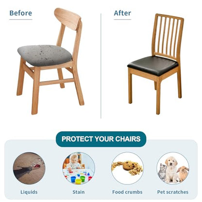 KRFOONN Waterproof Seat Covers for Dining Room Chairs Set of 4 with Bench Cover Washable Dining Chair Covers Removable Kitchen Chair Cushion Slipcovers Protector, A7 - color: Color A7