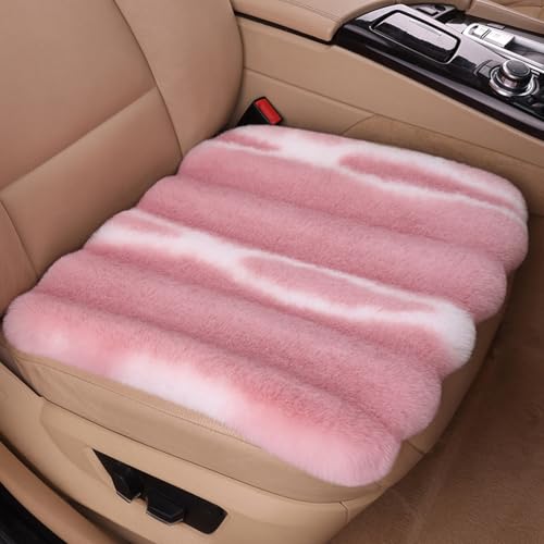 Faux Sheeskin Car Seat Cover, 1 Piece Front Fluffy Cute Pink Fur Car Seat Cover for Fuzzy Soft Auto Universal Plush Vehicle Seat Protector Pad Accessories Home and Office Chair - color: Pink, size: 1 Pc Front Seat