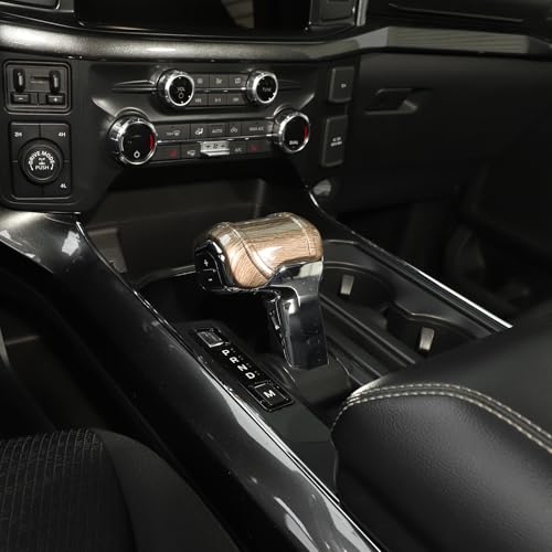 Gear Shift Knob Cover Stick Shifter Cap Cover Compatible with Ford F150 2021-2025+(Brown) - color: Brown