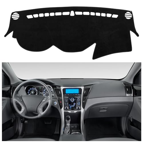 Dashboard Dash Board Cover Mat Carpet Compatible with Hyundai Sonata YF with Cutout for Speakers 2011-2014(Not Compatible with Hyundai Sonata NF) - style: Fit for 2011-2014 Sonata YF with Cutout for Speakers