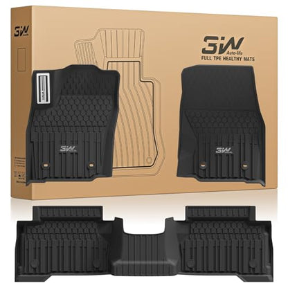 3W Floor Mats for Toyota Tacoma 2024-2026 Double Cab Auto Tran(Not Fit Hybrid & XtraCab) with Metal Pedals, TPE All Weather Custom Fit Floor Liner for Tacoma TRD/SR/SR5/limited Car Liners. - size: 6. Tacoma|24-26|Floor Mats&|Metal Pedal