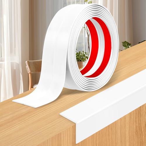 Wall Corner Protector Moulding Trim Peel and Stick Wall Corner Guards Trim Flexible Self Adhesive Edge Protector Moulding, 0.8 in x 10 Ft, White - color: White, size: 0.8 In x 10 Ft