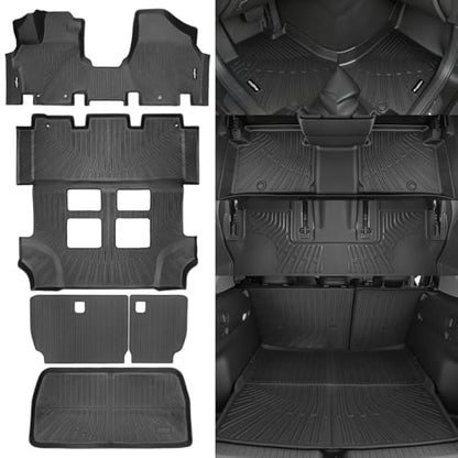 Floor Mats for Honda Odyssey 2011-2017, Trunk Mat and Backrest Mat All Weather TPE Protector for Honda Odyssey Accessories - size: 12)Odyssey|2011-2017
