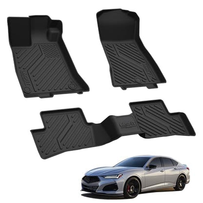 LASFIT Floor Mats for Acura ILX 2013-2022 Sedan, Custom Fit All Weather Floor Liners TPE Car Mat Set for Front & Rear Row Mat, Black - size: 2013-2022 | For Acura ILX | 1st & 2nd Row