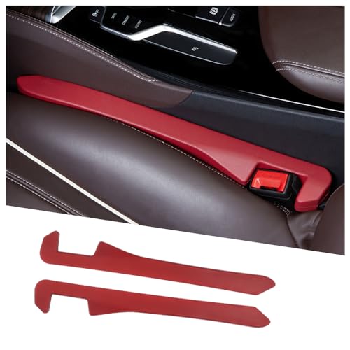 2PCS Car Seat Gap Filler,Flexible Seat Gap Organizer Between Seats for Tightly Filling Seat Gaps,Universal Car Side Seat Gap Filler Interior Car Accessories for Women & Men (Red)
