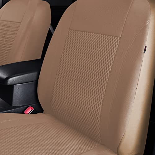 Flying Banner car seat Covers Full Set Velvet Cubic Press Massage Breathable Rear Bench Split Black Gray Beige tan 40/60 50/50 60/40 (Full Set - Low Back, Dark Beige) - color: Dark Beige