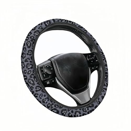 Leopard Print Steering Wheel Cover | Non Slip, Breathable Neoprene | Universal 15 Inch Fit (14.5"-15.5") | Comfort Grip | Fade Resistant | Easy Install-Comfort Grip for Cars, Trucks, SUVs