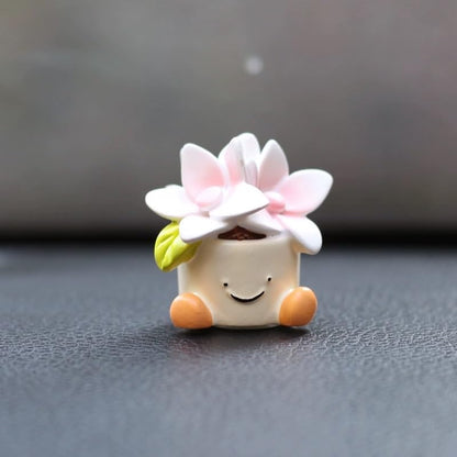 Cute car Accessories for Women,Mini Flower Pot Elf Car Ornament, Adorable mini Plant Car Interior Dashboard Accessories (AB) - style: AB