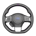 MEWANT Matte Carbon Fiber&Genuine Leather Steering Wheel Cover for Subaru WRX 2015-2021 / WRX STI 2015-2021 Steering Wheel Cover Accessories - color: 33：Matte Carbon Fiber&Real Leather