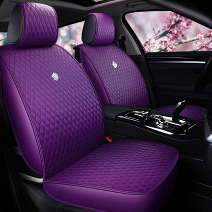 Red Rain Purple Car Seat Cover Full Set Universal Leather Front and Rear Seat Covers Auto Seat Covers (AA-Purple) - color: AA-Purple