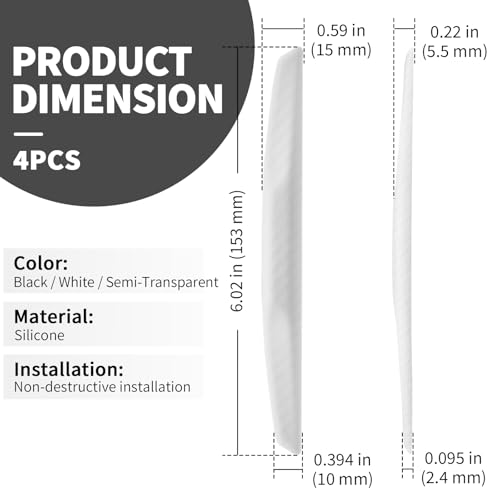 6 Inch 4Pcs 3D Carbon Fiber Texture Car Door Edge Protector Trim Strip Anti-Scratch and Anti-Collision Side Door Protectors Vehicle Exterior Accessories Sticker White
