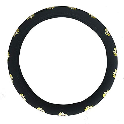 Mayco Bell Automotive Women Embroidery Cute Car Steering Wheel Cover (Sunflower) - color: Sunflower