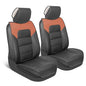 Classic Edition Seat Covers, Premium Faux Leather Seat Covers for Cars Trucks Vans SUV, Semi Custom Fit Car Seat Covers Front Seats Only, Automotive Interior Cover - Black & Red Brown - color: Black/Brown Front Seats