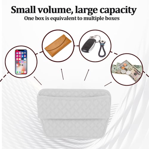 Car Seat Gap Filler Organizer, Leather Console Side Gap Filler Storage Box for Storing Phones Keys, No-Drop Automotive Seat Crevice Blocker Organizer, Universal for Truck SUV Sedan (White)