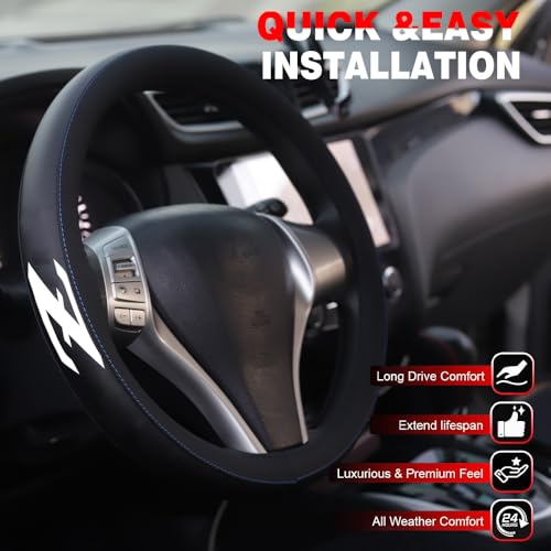 XITER Leather Steering Wheel Cover for Nissan Z 2023-2026-With "Z" LOGO - color: Nissan Z 2023-2026,With "Z" LOGO