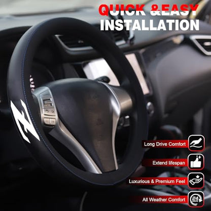 XITER Leather Steering Wheel Cover for Nissan Z 2023-2026-With "Z" LOGO - color: Nissan Z 2023-2026,With "Z" LOGO