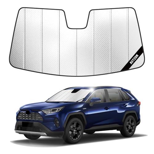 Windshield Sun Shade for Toyota RAV4 2019-2025, Custom-fit Windshield Cover, Keep Vehicle Cool, Protect Dashboard, Foldable Car Window Shades – Toyota RAV4 Accessories - color: Advanced Silver