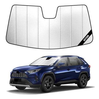 Windshield Sun Shade for Toyota RAV4 2019-2025, Custom-fit Windshield Cover, Keep Vehicle Cool, Protect Dashboard, Foldable Car Window Shades – Toyota RAV4 Accessories - color: Advanced Silver