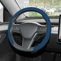 Nappa Leather Steering Wheel Cover,Universal Fit 15 Inch-Premium Non-Slip Breathable Comfort Grip for Cars Trucks SUVs,Anti-Slip Durable Interior Upgrade Navy Blue - color: Navy Blue