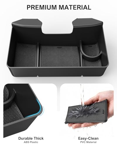 Center Console Hanging Organizer Box with Compartments Compatible with 2019-2026 Chevy Silverado/GMC Sierra 1500, 2020-2026 Silverado/Sierra 2500HD 3500HD Accessories (Split-Bench Folding Seat Only)