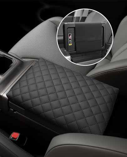 INTGET Center Console Cover for 2026 Toyota RAV4 Accessories Car Interior Middle Armrest Arm Rest Cushion Lid Pad XLE Premium, LE, XSE, SE, Limited, Woodland, GR Sport (Argyle Pattern with Pad)