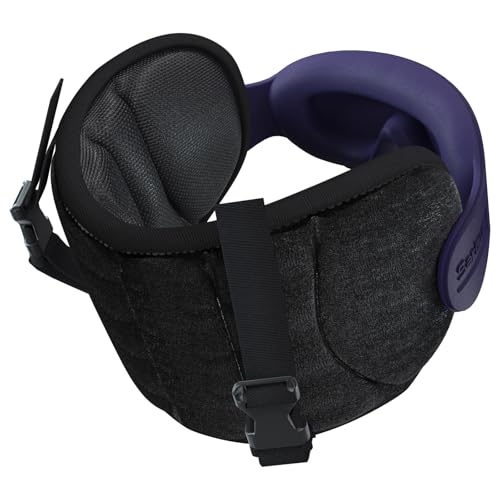 SARISUN Travel Pillows for Airplanes, Airplane Pillow with Purple Sleep Eye Mask, 360° Neck Support Headrest, Portable Airplane Travel Essentials, Airplane Head Strap for Long Flight, Stop Bobblehead - color: Purple Eye Mask
