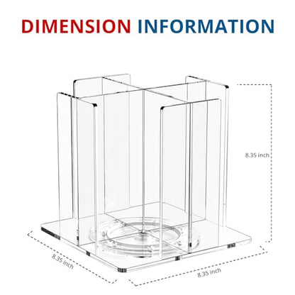 KOTEMON Cup and Lid Holder, 4 Compartment, Square | Rotating Coffee Cup Dispenser Lid Carousel for Restaurant, Buffet, Coffee Station, Bar, Countertop, Clear Acrylic - color: Clear