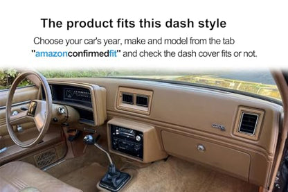 Dash Cover Mat Custom Fit for Chevy Chevrolet Monte Carlo,El Camino,Malibu/GMC Caballero,Dashboard Cover Cap Pad Carpet Protector F233 (Black) - color: Black.