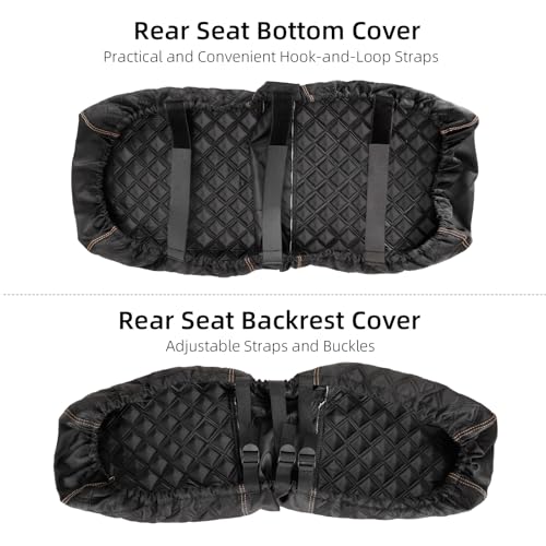 1680D Oxford Cloth Golf Cart Rear Seat Cover Universal for Club Car DS Precedent EZGO RXV TXT Yamaha G16 G29 Drive Aftermarket Back Seat Kit, No Stapler Required