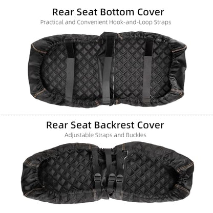 1680D Oxford Cloth Golf Cart Rear Seat Cover Universal for Club Car DS Precedent EZGO RXV TXT Yamaha G16 G29 Drive Aftermarket Back Seat Kit, No Stapler Required