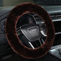 Fluffy Fur Wool Sheepskin car Steering Wheel Cover, Fuzzy Protector for Universal Steering Wheel 15inch, Anti-Slip,Comforting and Luxurious, Soft Texture (Mocha) - color: Mocha