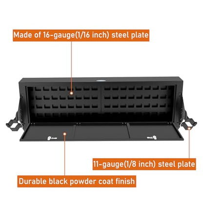 Hooke Road JKU Rear Trunk Upper Locking Storage Box Security Organizer for 2007-2018 Jeep Wrangler JK Unlimited 4-Door Hardtop, Interior Rooftop Cargo Carrier