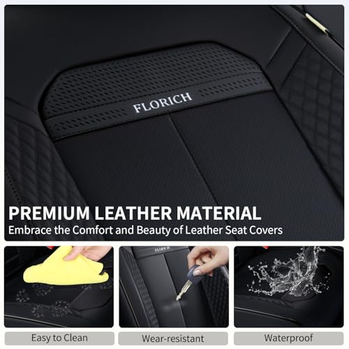 Car Seat Covers Front Set, Black Car Seat Cover, Breathable Premium Leather Seat Covers, Automotive Vehicle Seat Covers for Cars Trucks Vans SUVs Sedans (Dark Black) - color: Dark black, size: Frontpair