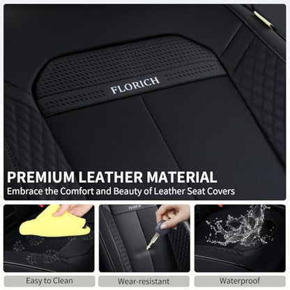 Car Seat Covers Front Set, Black Car Seat Cover, Breathable Premium Leather Seat Covers, Automotive Vehicle Seat Covers for Cars Trucks Vans SUVs Sedans (Dark Black) - color: Dark black, size: Frontpair