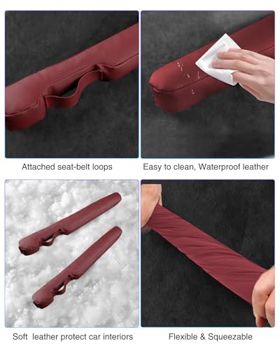 Leather Car Seat Gap Filler Universal for Car Truck SUV to Block The Gap Between Seat and Console Stop Things from Dropping 2 Sets Red, SGF02R - color: red