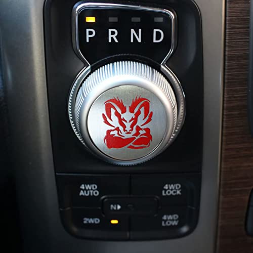 Gear Shift Switch Knob Cover Aluminium Dial Shifter Trim Plate for 1500/2500, 300/200 (Red-RM) - color: Red-RM