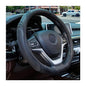 15 Inch Car Leather Steering Wheel Cover, Automotive Accessories Elastic Breathable Anti-Slip Soft Wheel Protector Fits Men and Women, Suitable for SUVs, Trucks, Vehicles and RVs (Black) - color: Black