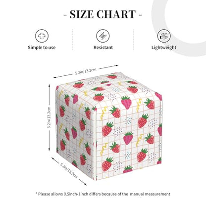 Cute Pink Strawberries Tissue Box Cover Square,Cartoon Strawberry Fruits Tissue Box Holder Waterproof Leather Facial Paper Organizer Dispenser for Bathroom Home Car Nightstand Vanity Desk - color: Color-14