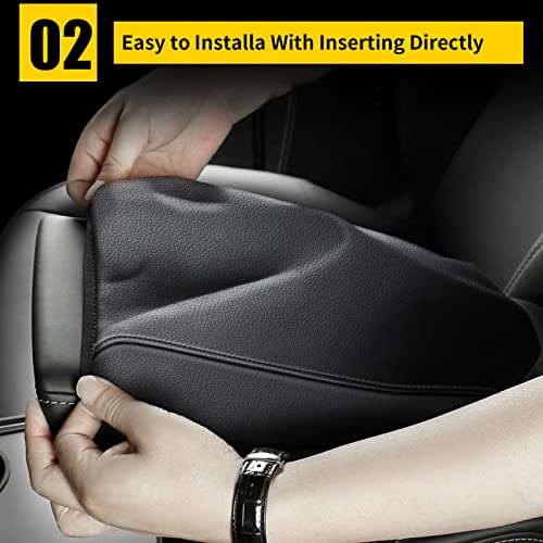Car Armrest Cover Fit for 2008-2012 Nissan Altima,Waterproof Center Console Cover Mat for Nissan Altima - color: Black