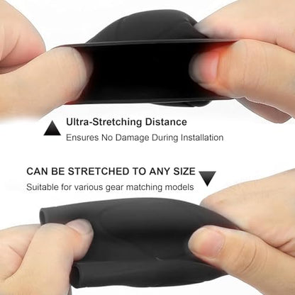 2 PCS Gear Shift Knob Cover, Silicone Anti-slip Scratch-resistant Shift Knob Protector, Water-proof Highly Stretchable Handbrake Cover, for Most Manual Transmission Cars (Black)