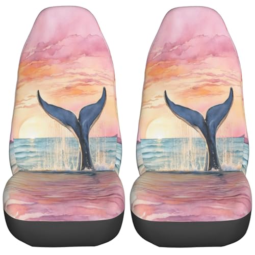 Delerain Car Seat Covers Set 2Pcs, Colorful Mermaid Tail Universal Front Car Seats Vehicle Enterior Protector Suitable Fits Most Car Auto SUV Sedan Truck - color: Mermaid Tail-2, size: Front Seat Covers
