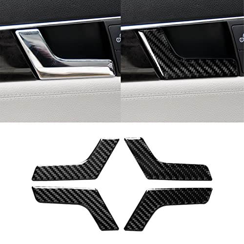 for Mercedes-Benz C Class W204 2007-2013 Real Soft Carbon Fiber Door Inner Panel Handle Switch Frame Cover Strip Trim Sticker Car Interior Accessories - color: Door Handle Strip
