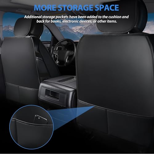 Nilight Car Seat Covers Custom Fit 2009-2024 Ram 1500 and 2010-2024 2500 3500 Waterproof Wear-Resistant Faux Leather Anti Slip Cushion Set (2PCS Front Seats Cover) - color: Front Sets 2 Seat, style: Dodge Ram 2009-2024